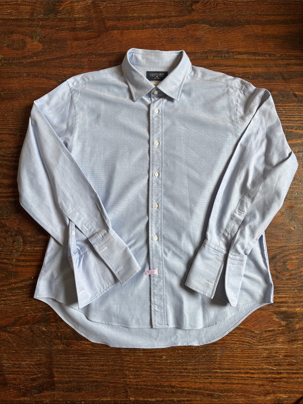 Made in Japan Men's Light Blue Classic Dress Shirt with French Cuffs Size M/L